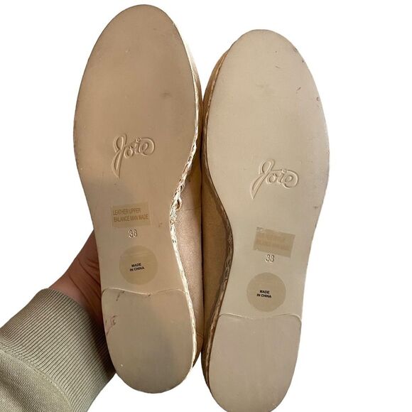 Joie Suede‎ Leather Flats Size 7.5 Beige Espadrille Slip On Coastal Natural Boho - Picture 7 of 8